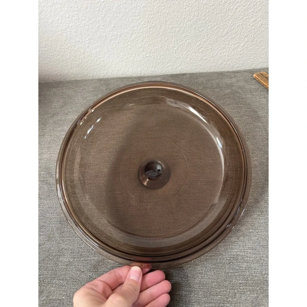Vintage Corning Pyrex Vision Ware 40 Amber Replacement Lid For 10